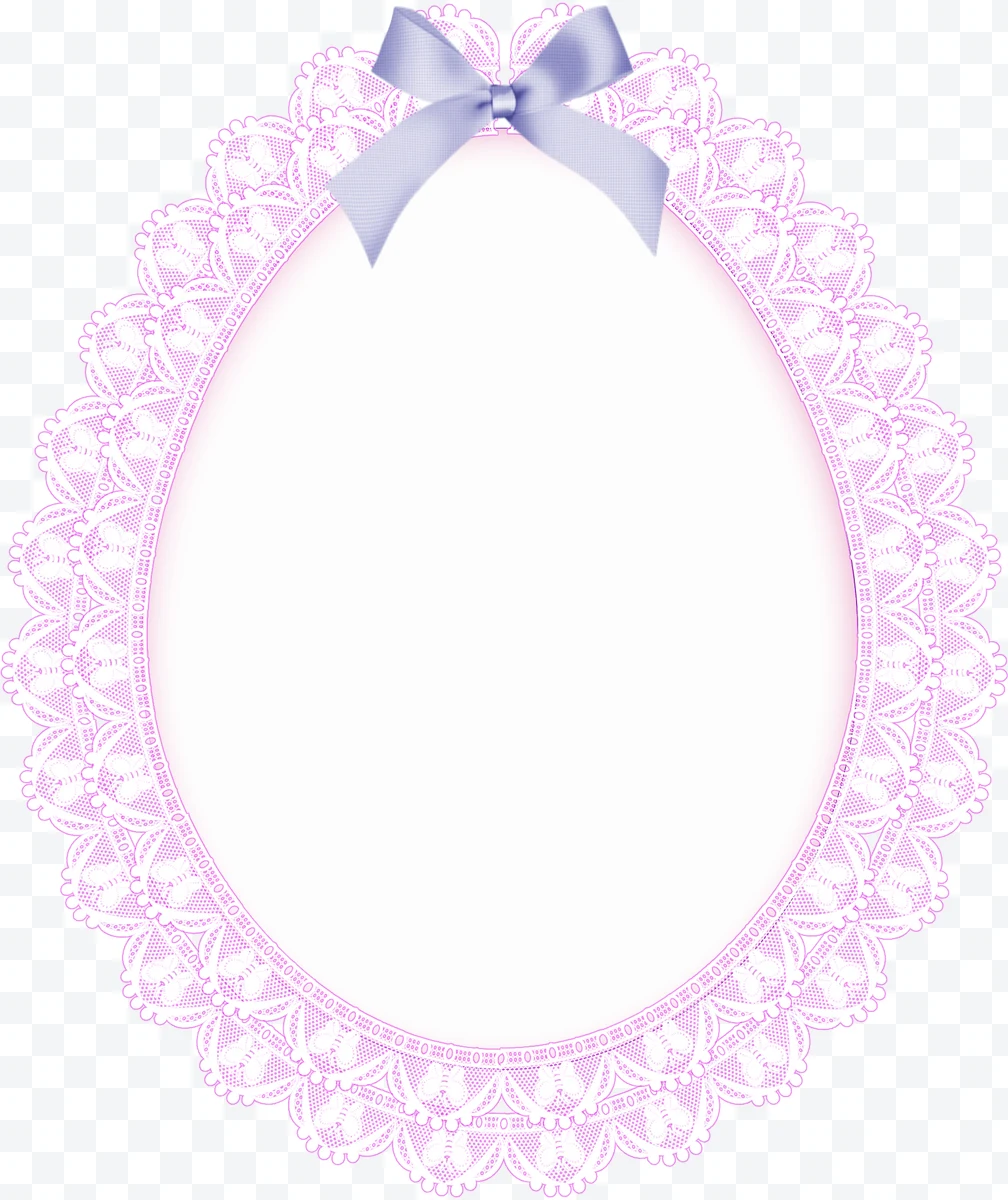 Oval lace frame with bow