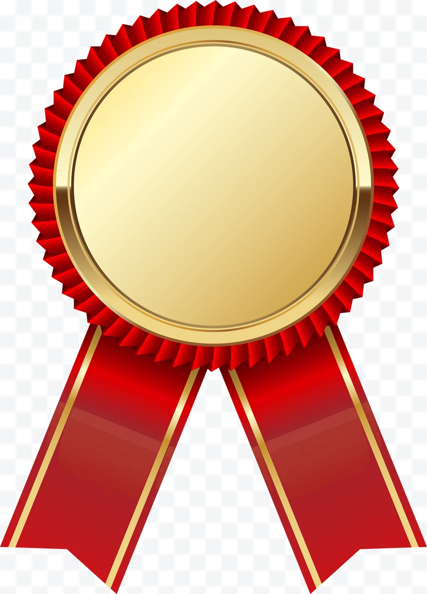 Medal with red ribbon
