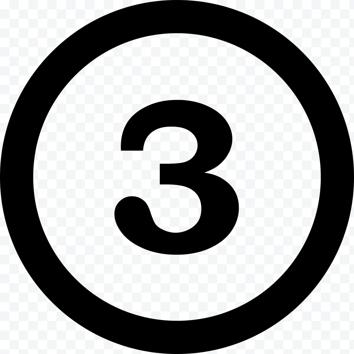 Number 3 in Circle