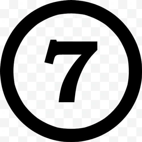 Number 7 in Circle