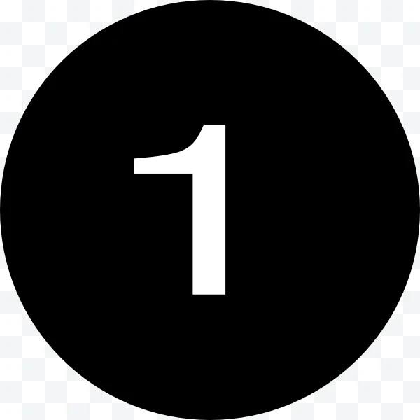 Number one in black circle