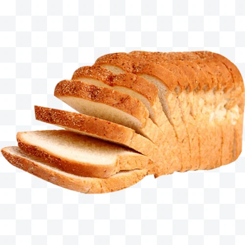 Stacked slices of sandwich bread with crust