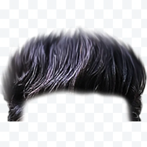 Shiny black wavy pompadour hairstyle