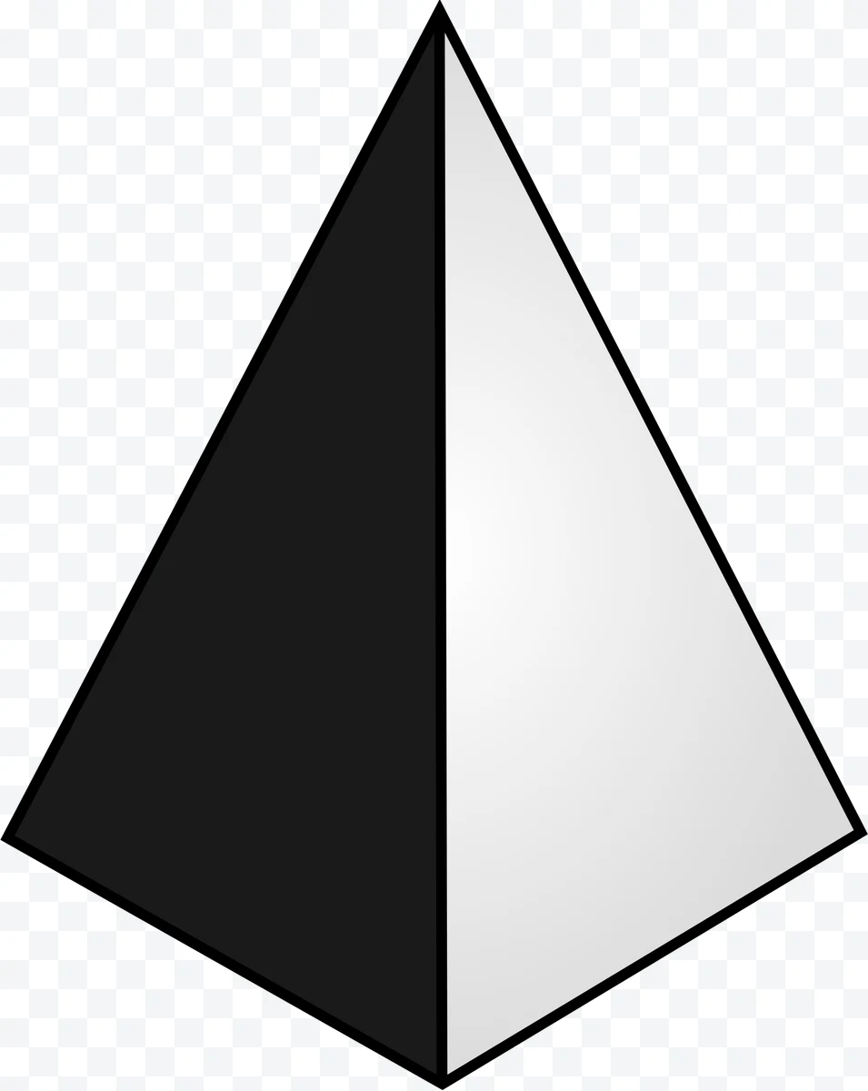 Black and white bicolor pyramid