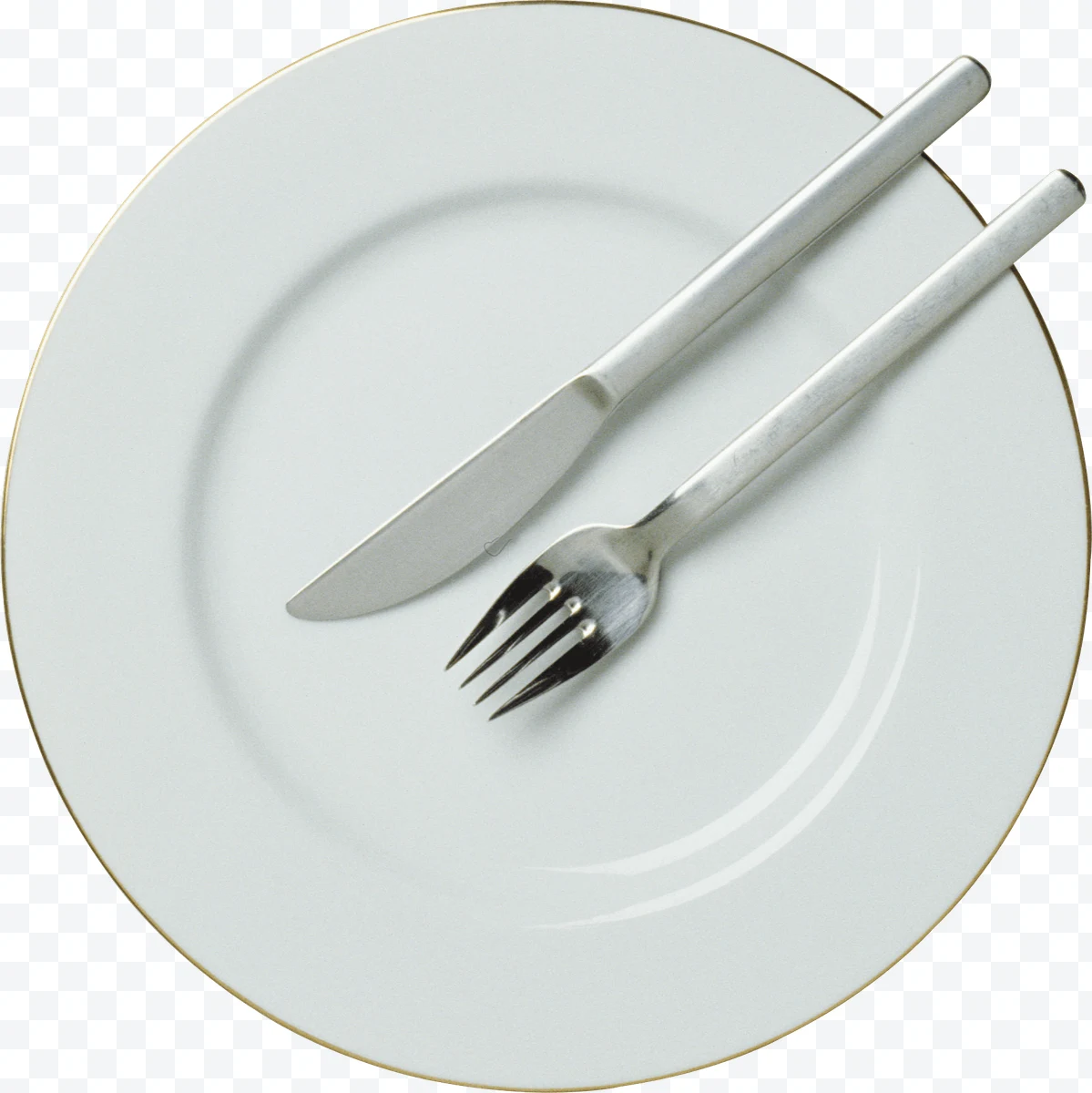 Plate with knife and fork