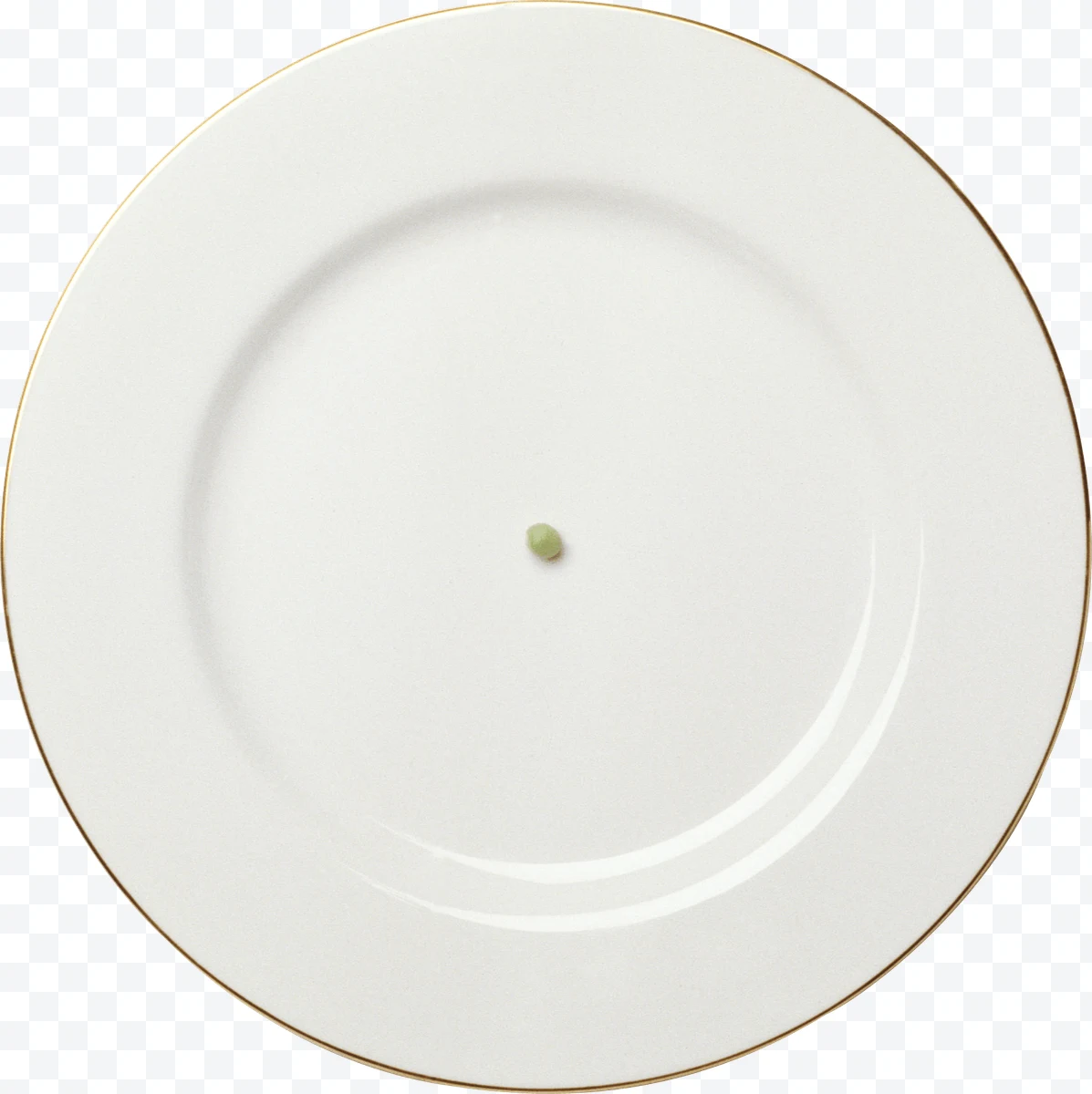 Plate with a pea