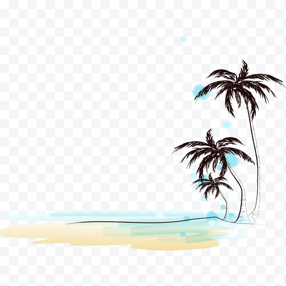 Beach with palm trees