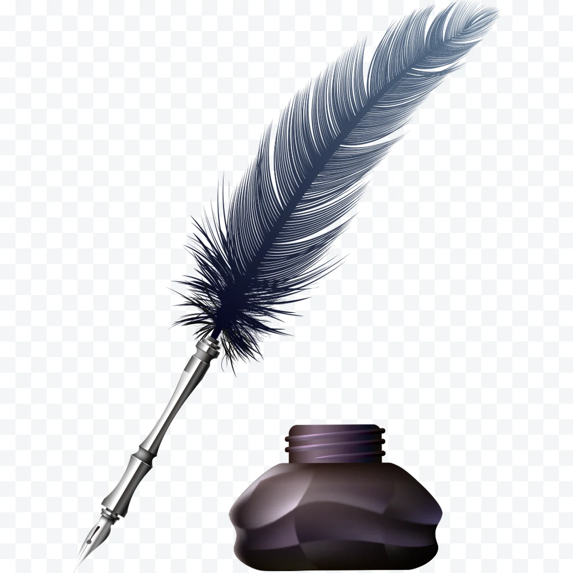 Fountain pen with inkwell