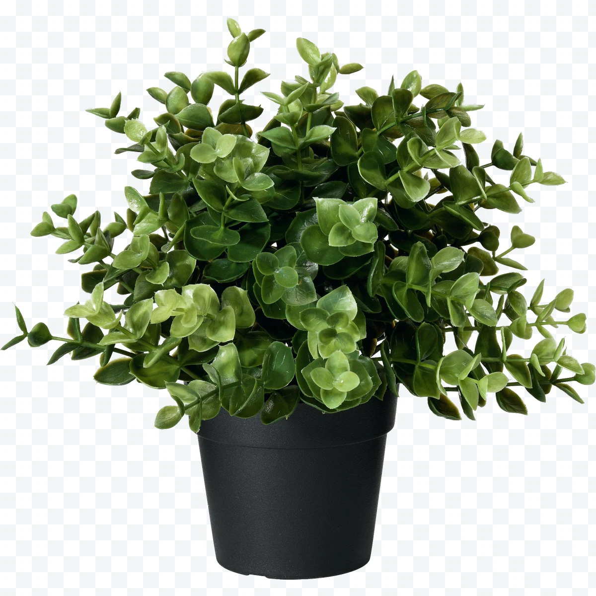 planta artificial en maceta negra
