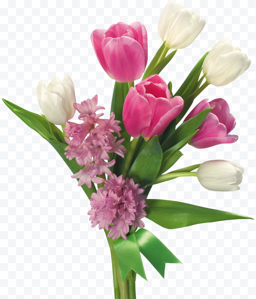 ramo de tulipanes y jacintos