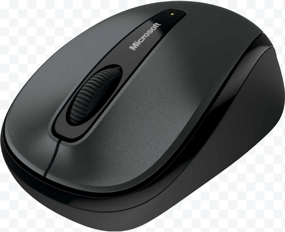 Microsoft black wireless mouse with scroll wheel