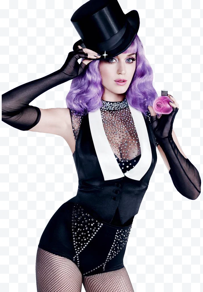 Portrait of Model with Purple Hair and Top Hat