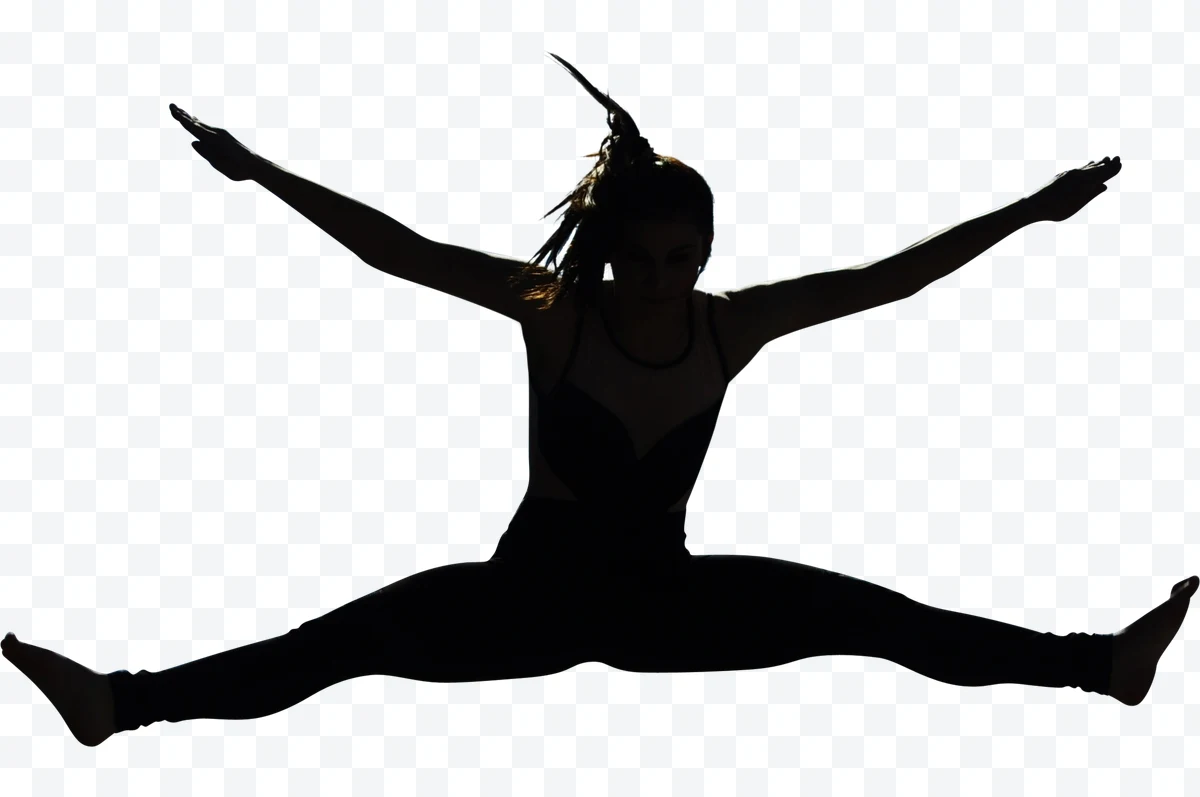 Portrait of Person jumping with legs apart