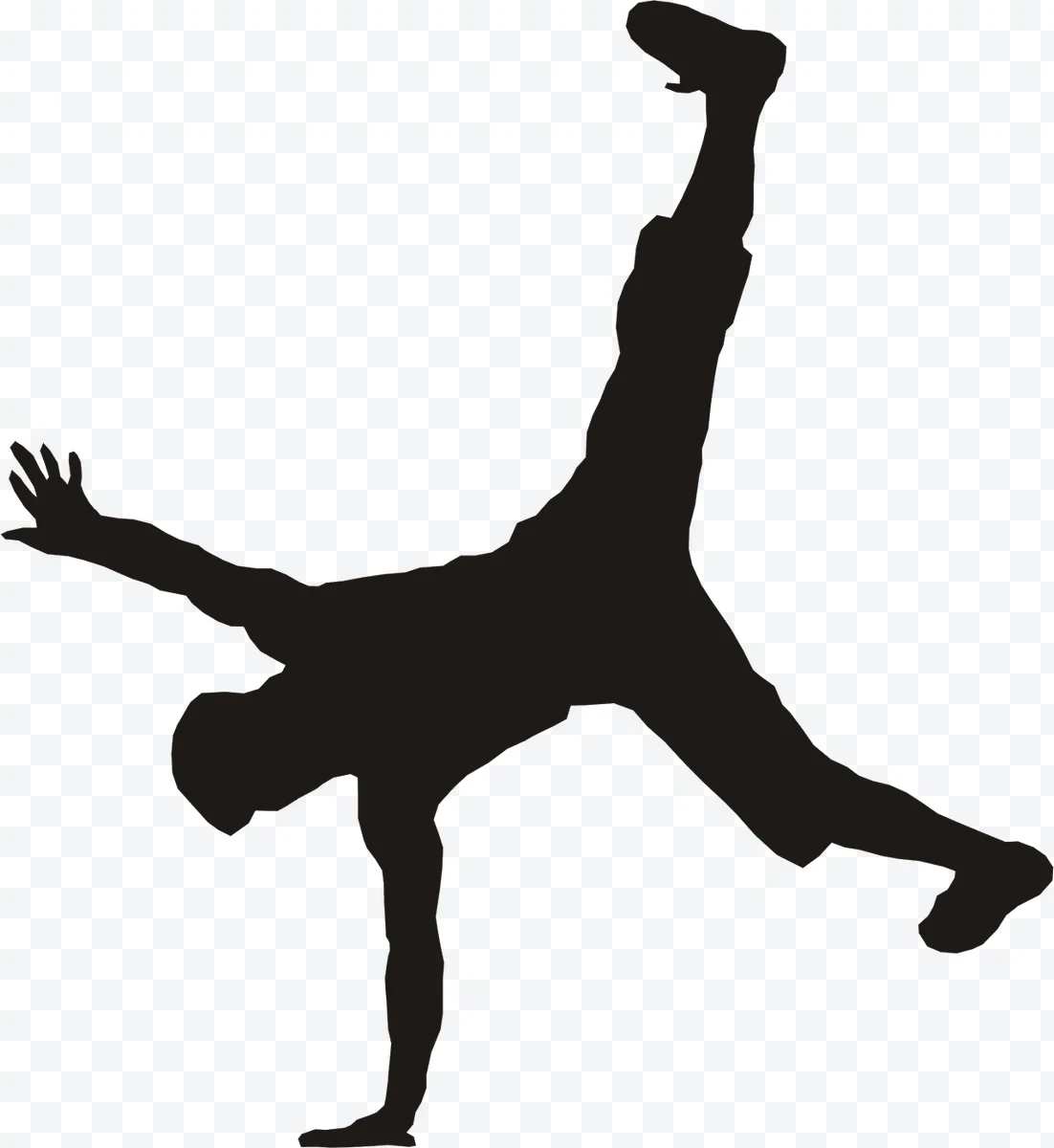 Breakdance dancer silhouette