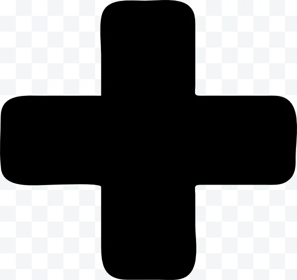 Black cross symbol with rounded edges