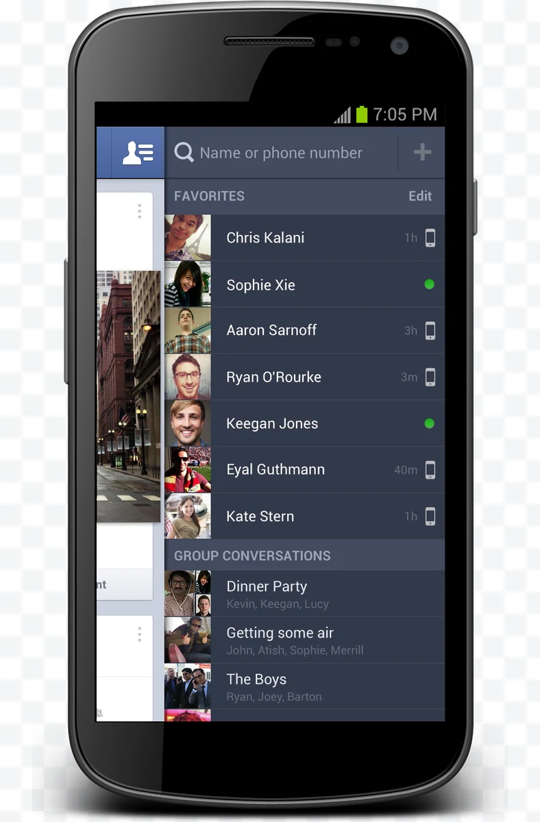 Smartphone with messaging app