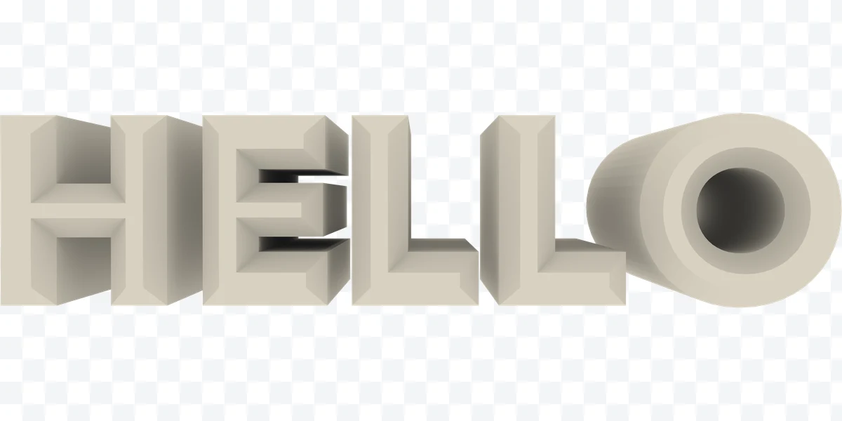 3D Text 'HELLO'