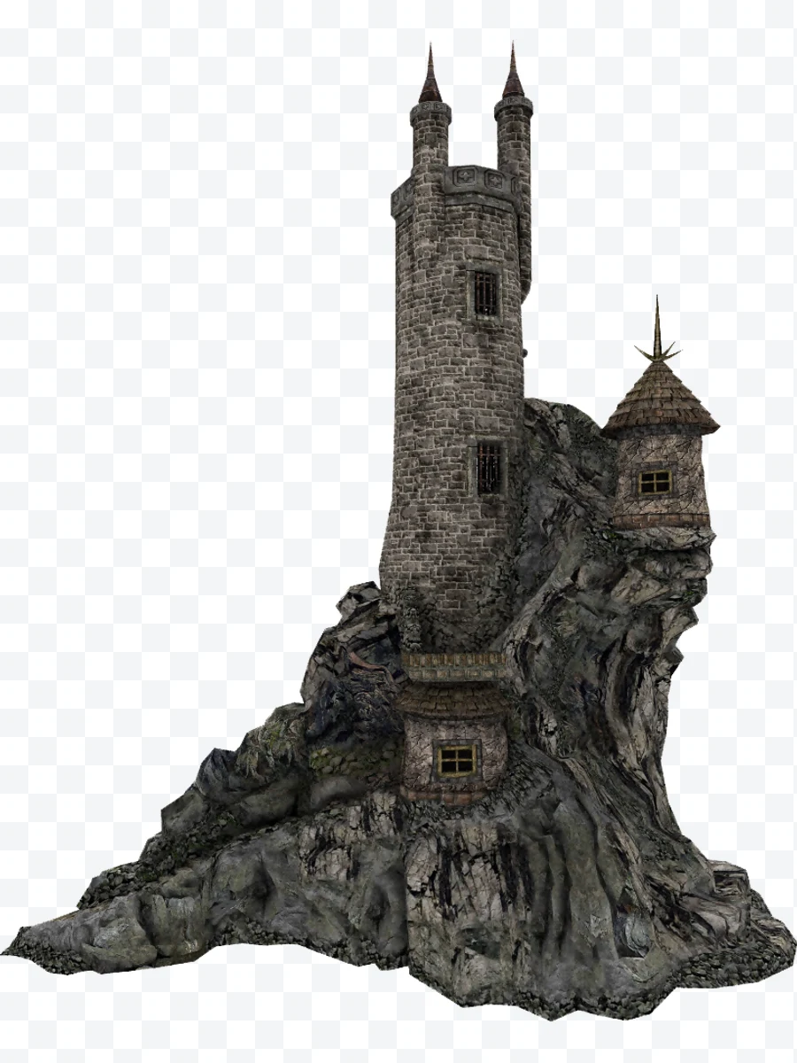 Castle tower on rock