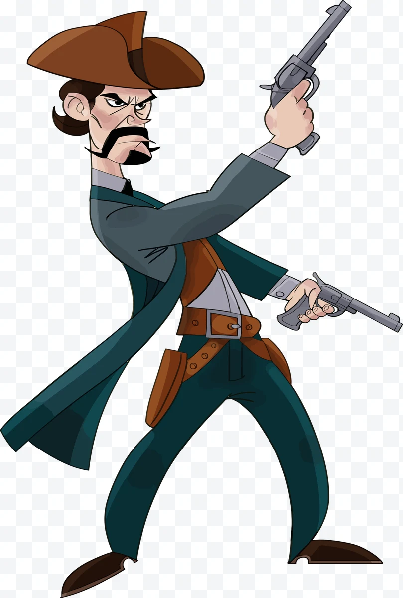 Animated cowboy with guns