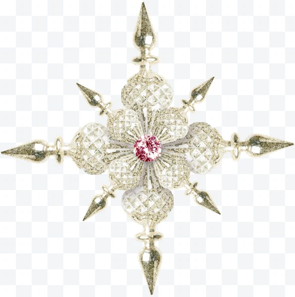 Adorno de estrella de cristal con gema rosa