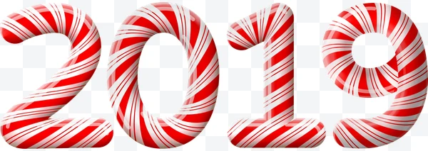Año 2019 con diseño de bastón de caramelo