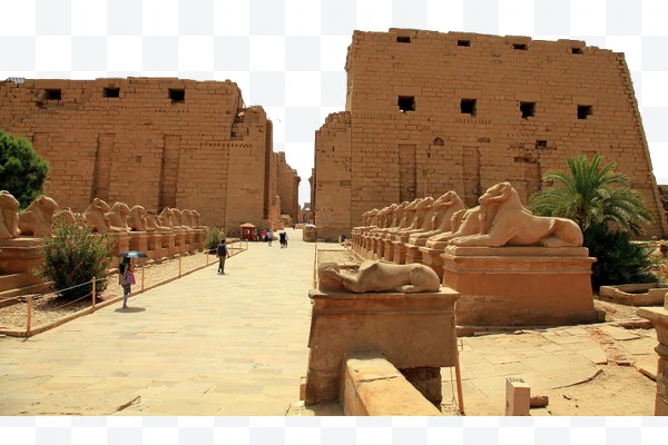 Avenida de esfinges en el Templo de Karnak, Egipto