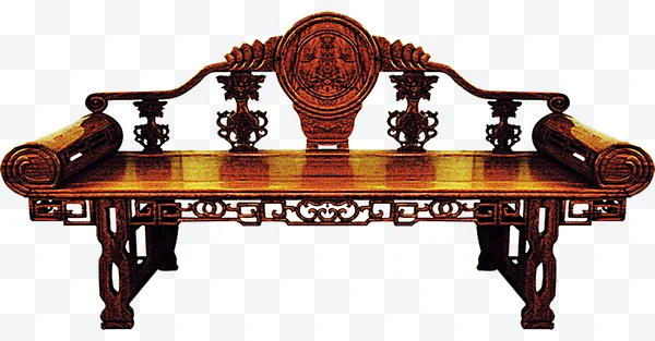 Banco de madera tallada tradicional china