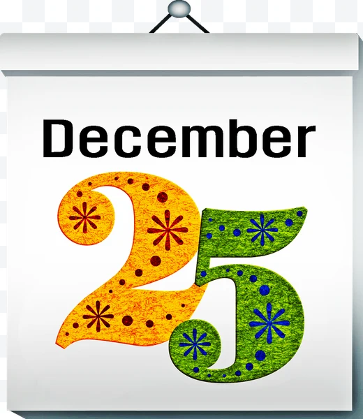 Calendario con fecha 25 de diciembre