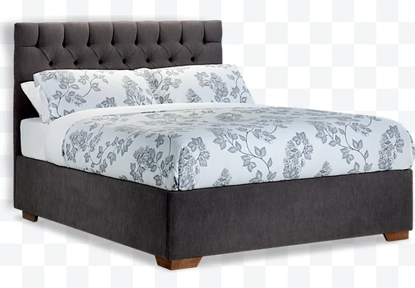 Cama tapizada con cabecera capitoné