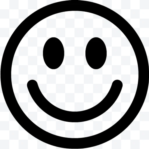 Icono de cara sonriente con contorno negro y fondo blanco