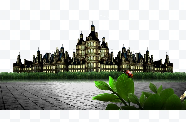 Castillo gótico con mariquita