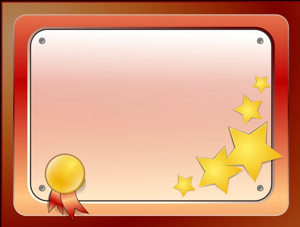 Certificado con estrellas doradas y medalla