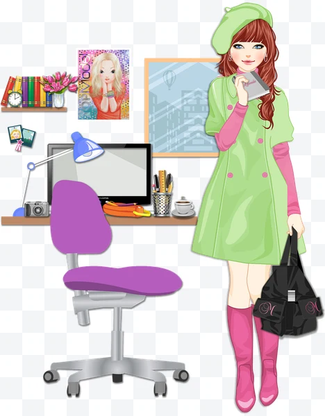 Chica con vestido verde y boina