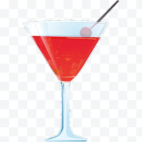 Cóctel en copa de martini con cereza