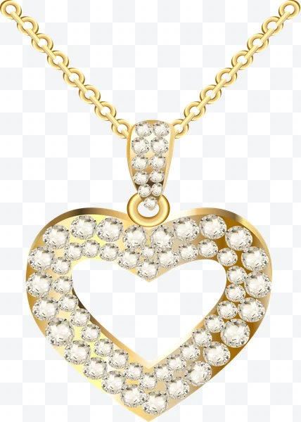 Colgante de corazón con diamantes