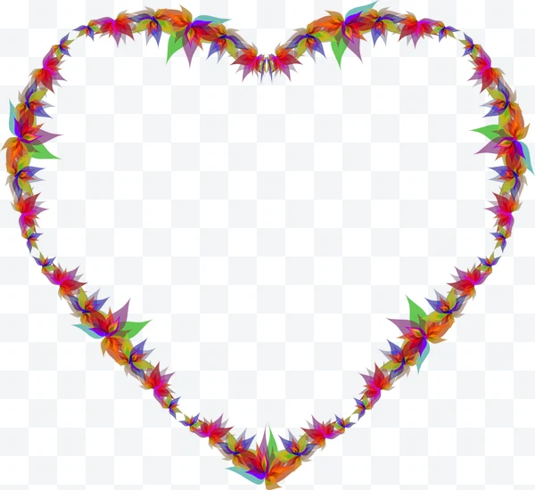 Corazón decorativo con flores multicolores