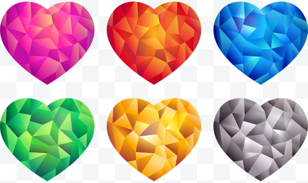 Colorful polygonal heart