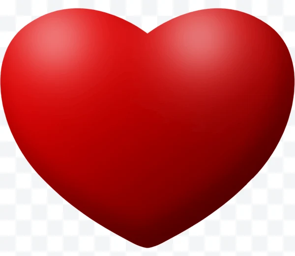 Icono de corazón rojo brillante con efecto 3D