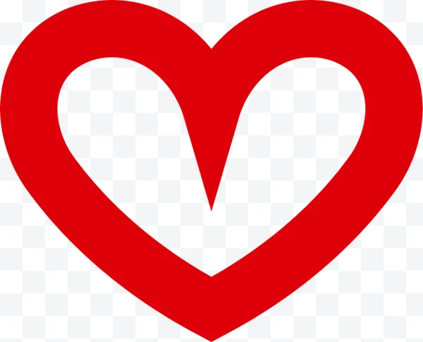 Corazón rojo estilizado con contorno grueso