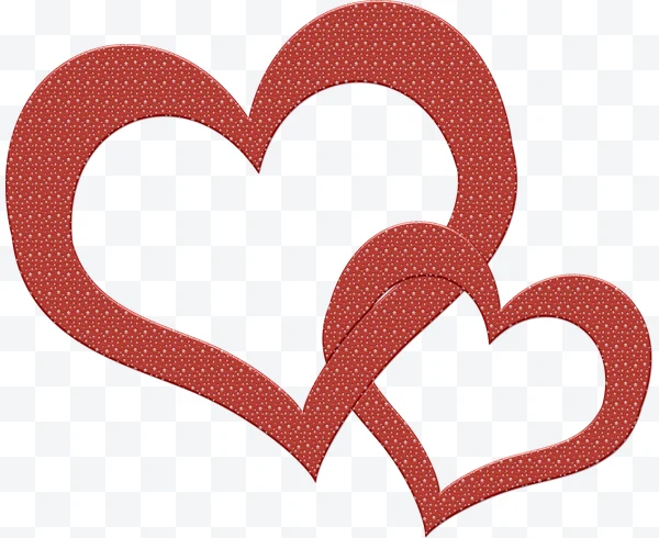 Corazones entrelazados rojos con patrón de estrellas