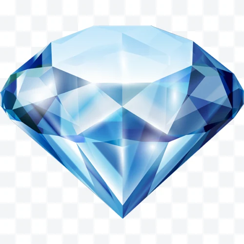 Diamante brillante azul claro con facetas transparentes