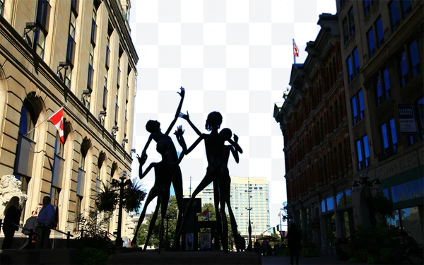 Escultura de figuras humanas estilizadas