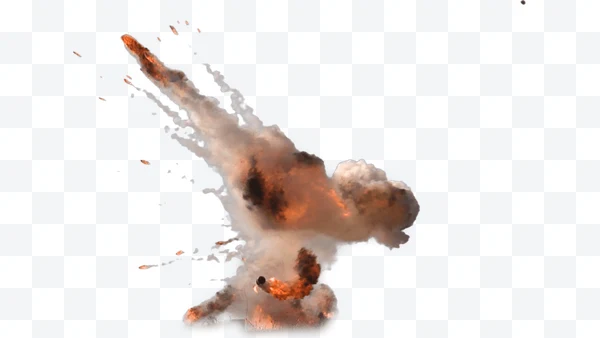 Explosión de fuego y humo