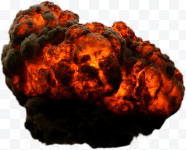 Explosión de fuego y humo