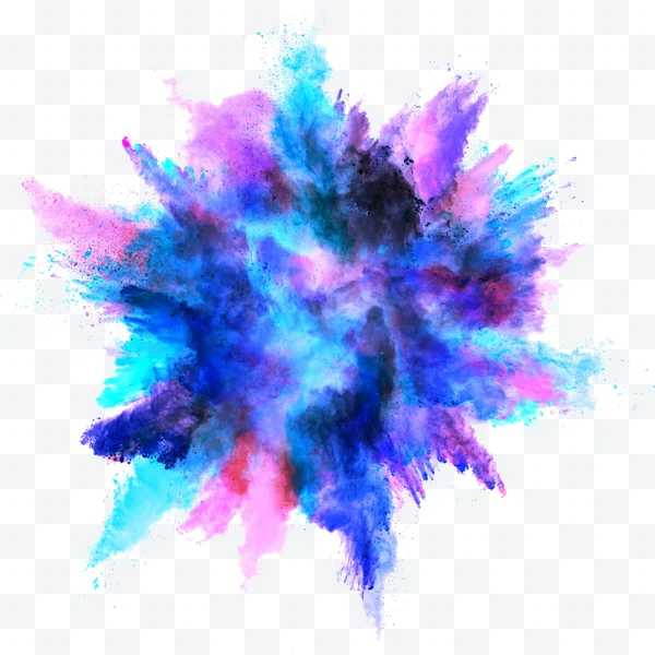 Explosión de polvo de colores