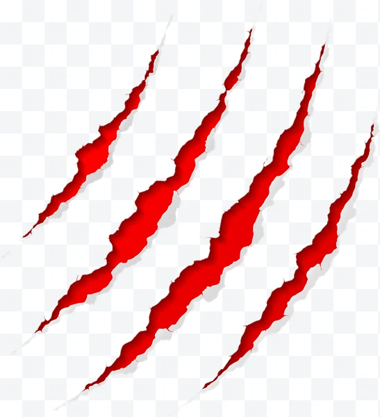 Red torn claws