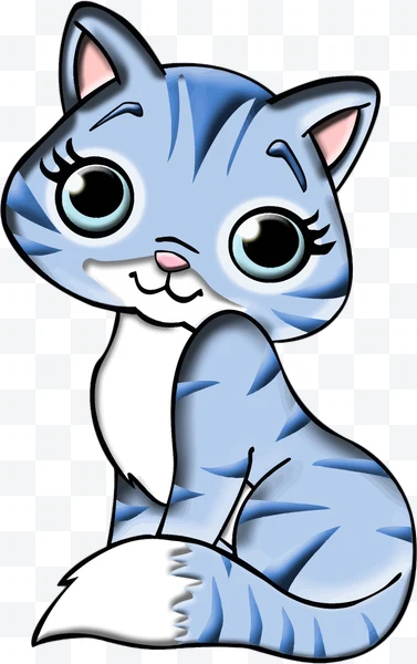 Blue striped cartoon cat