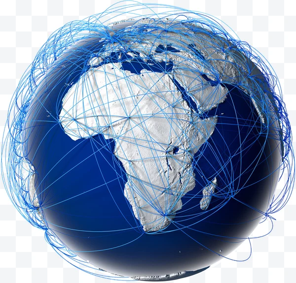 Globo terráqueo con conexiones de red