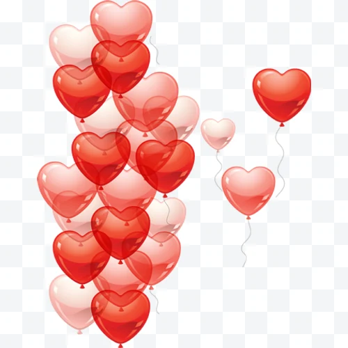 Heart-shaped balloons