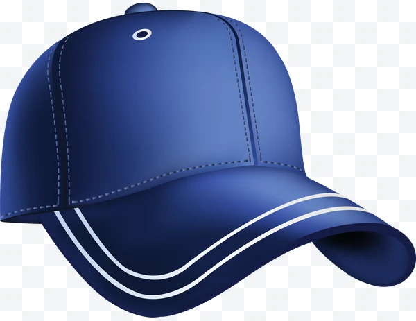 Gorra azul con rayas blancas